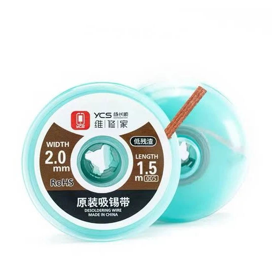 5pcs YCS-2015 2.5mm Desoldering Wire 1.5m High-Speed Solder Removal for PCB & Motherboard Repair