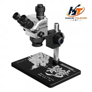 LUOWEI TR02-B3TV Trinocular Stereo Microscope 7-50X HD Continuous Zoom Microscope for Flight Line Mobile Phone PCB Repair