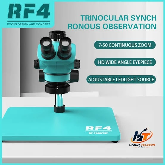 RF4 RF-7050 PRO 7X~50X Trinocular Stereo Microscope Camera 2025 Edition